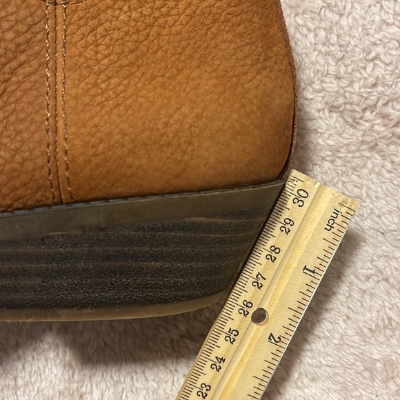 LUCKY BRAND JOELLE WESTERN BOOTIE Size 10, block heal, heal pull tab, brown - Picture 13 of 14